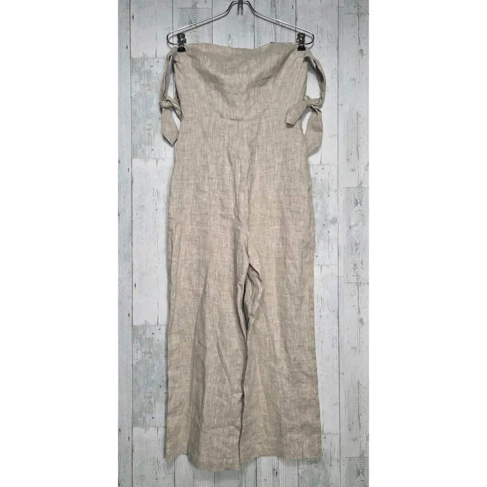 Reformation Amara Linen Feel Cropped Jumpsuit Sz. 2
